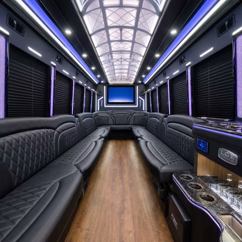 18 Passenger Party Bus Interior