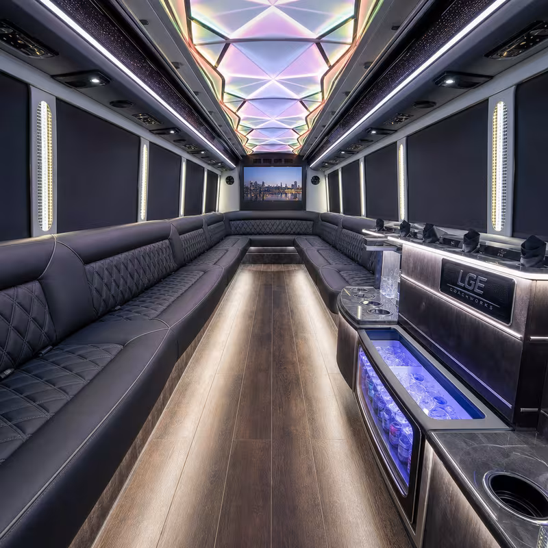 20 Passenger Party Bus Interior