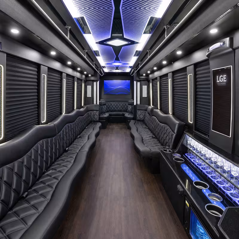 25 Passenger Party Bus Interior