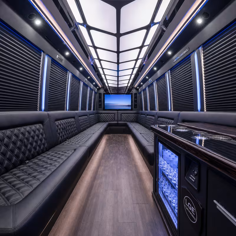 28 Passenger Party Bus Interior