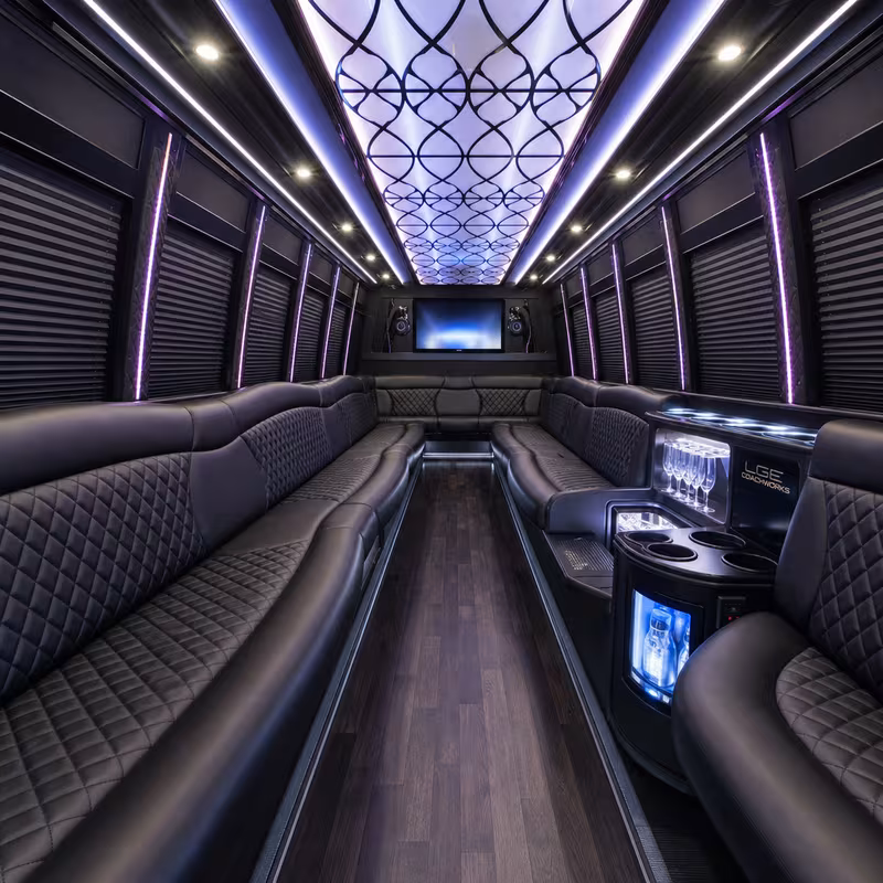 40 Passenger Party Bus Interior