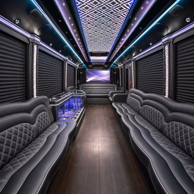 50 Passenger Party Bus Interior