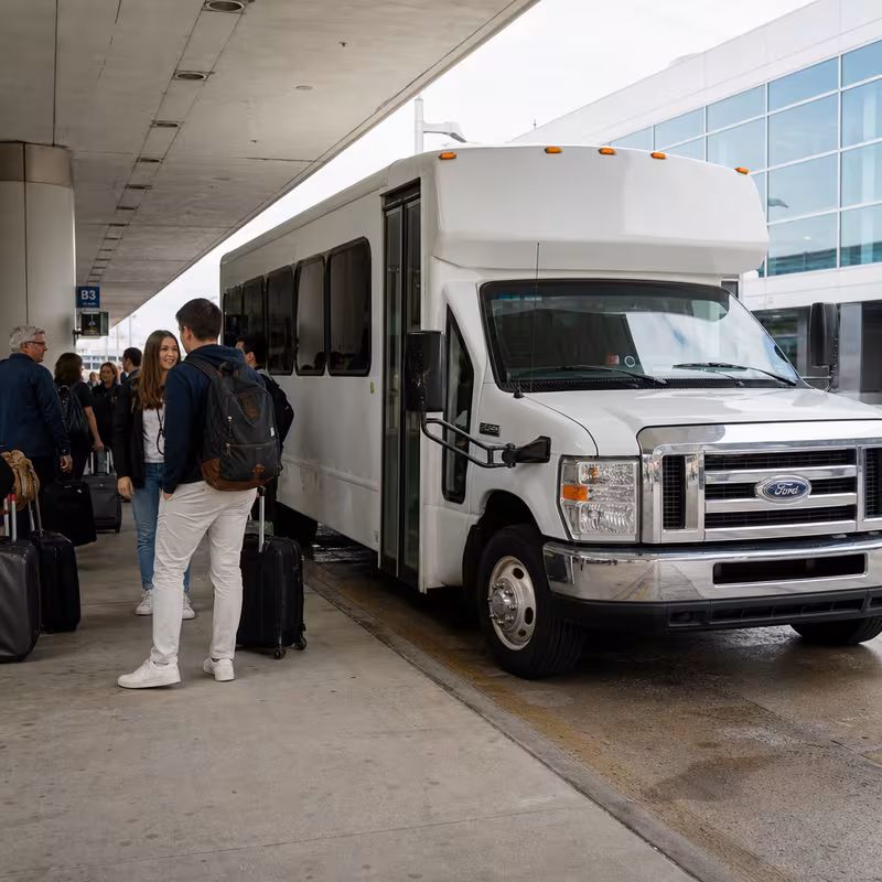 Black Mercedes Sprinter van staged for an Kansas City Airport Transportation group