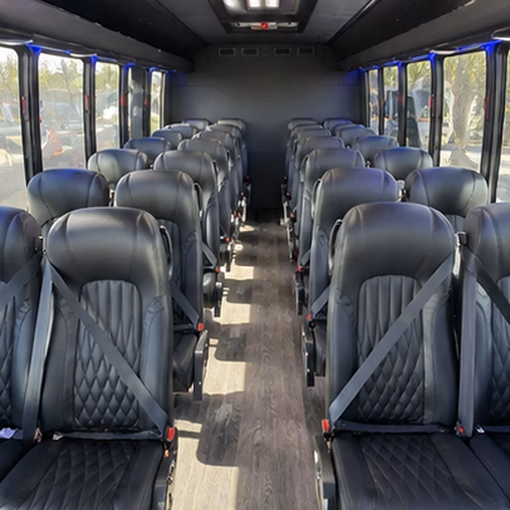 Kansas City Airport Shuttle & Transportation party bus interior