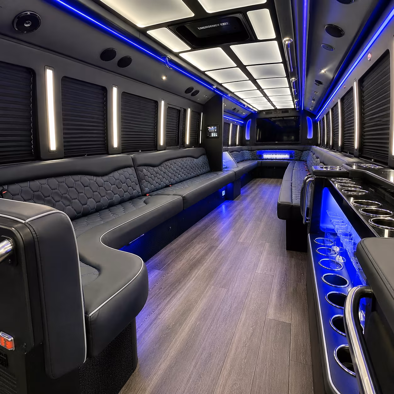 Kansas City Concert & Music Festival Transportation party bus interior