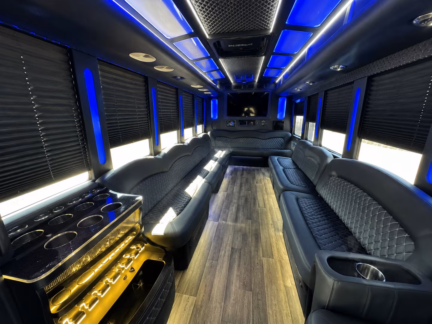 Kansas City Private Event Transportation party bus interior