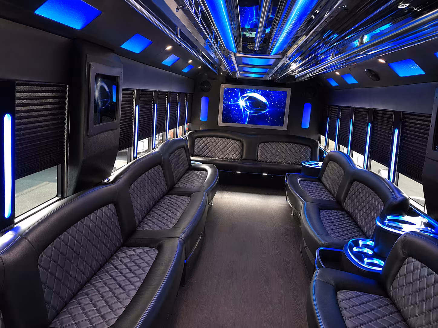 Kansas City Sporting Event Transportation party bus interior